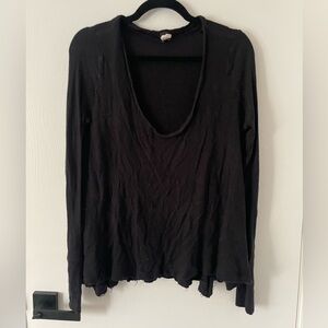 Free People Waffle Knit Long Sleeve T-shirt - XS